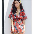 Set: Flower Print Bikini + Cover-up