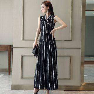 Sleeveless Tie-neck Jumpsuit