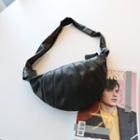Faux-leather Saddle Cross Bag Black - One Size