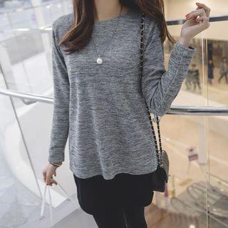 Melange Mock Two-piece Dress