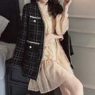 Plaid Braided Trim Jacket