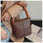 Pu Leather Plaid Printed Handbag