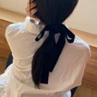 Ribbon Velvet Hair Tie 1 Pc - Black - One Size