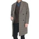Plus Size Double-breasted Houndstooth Coat