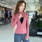 Long-sleeve Slim-fit Zip Top