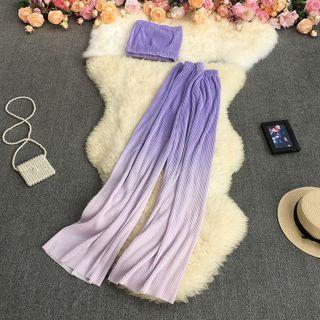 Set: Tube Top + Gradient Wide Leg Pants