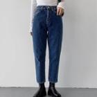 High-waist Napped Baggy Jeans