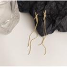 Cross Fringed Earring 1 Pair - 925 Silver Needle - Gold - One Size