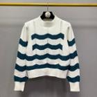 Wavy Stripe Sweater White - One Size