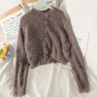 Asymmetrical Furry-knit Sweater In 5 Colors
