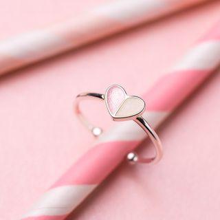 Two-tone Heart Open Ring