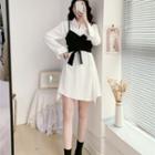 Set; Long-sleeve Shirt Dress + Camisole Top