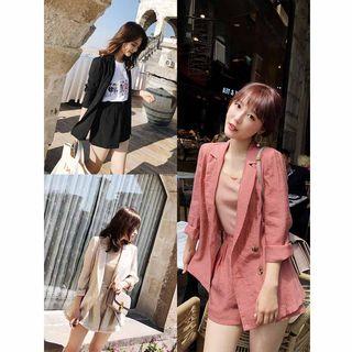 Long Sleeve Blazer / Wide Leg Shorts