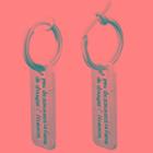 Engraved Tag Drop Earring / Clip-on Earring