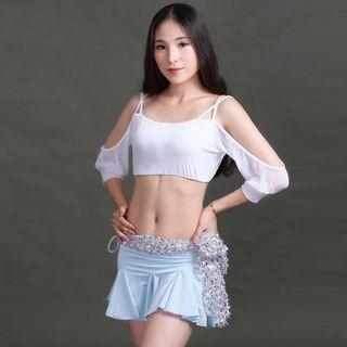Belly Dance Set: Cold-shoulder Top + Skirt