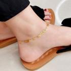 Titanium Steel Gold Lettering Anklet Gold - One Size