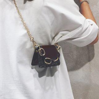 Sequin Chain Messenger Bag