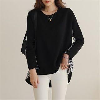 Striped-trim Loose-fit Top