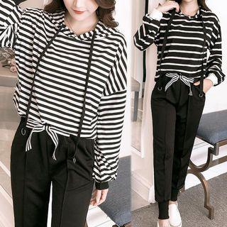 Set: Striped Hoodie + Suspender Pants