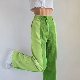 Corduroy Paneled Wide-leg Pants