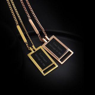 Lettering Pendant Stainless Steel Necklace