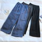 Elastic Waist Satin Wide Leg Pants