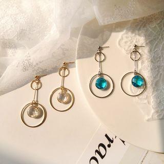 Faux Crystal Hoop Dangle Earring