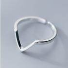 925 Sterling Silver V-shape Open Ring Silver - One Size