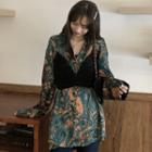 Long-sleeve Printed Shirt / Camisole