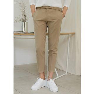 Flat-front Pants With Belt
