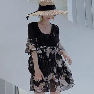 Set: Print Swim Top + Bottom + Dress