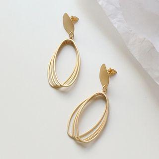 Oval Hoop Dangle Earring