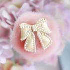 Faux Pearl Bow Brooch 1 Pc - As Shown In Figure - One Size