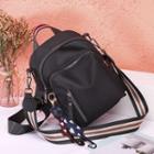 Heart Charm Striped Strap Lightweight Backpack