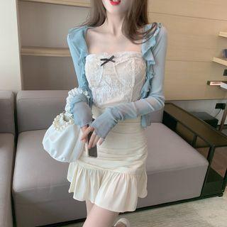 Cardigan / Lace Camisole Top / Skirt