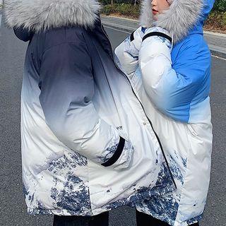 Couple Matching Padded Gradient Coat