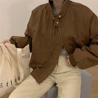 Asymmetrical Hem Bomber Jacket