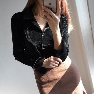 Piping Cuff Plain Blouse
