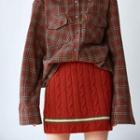 V-neck Cable Knit Sweater / Mini Skirt