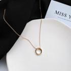 Alloy Hoop Pendant Necklace 1 Pc - As Shown In Figure - One Size