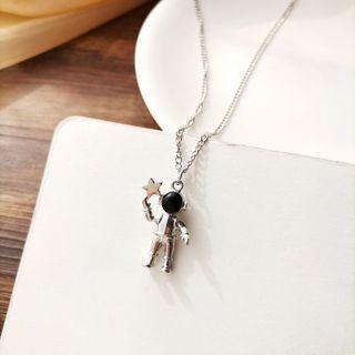 Astronaut Necklace 1 Pc - Necklace - Silver - One Size