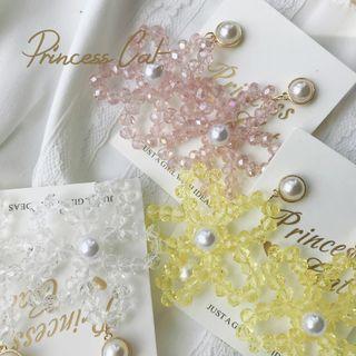 Faux Pearl & Bead Fringed Earring