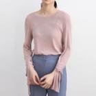 Tie Cuff Long-sleeve T-shirt