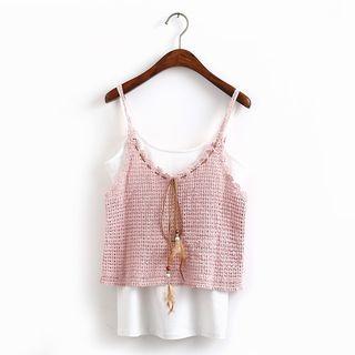 Cropped Crochet Camisole Top