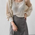 Knit Set: Ribbed Bolero + Sleeveless Top