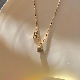 Initial B Necklace Gold - One Size