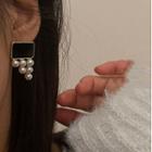 Faux Pearl Glaze Alloy Earring 1 Pair - A - Gold & White - One Size