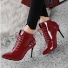 Lace-up Stiletto Heel Ankle Boots