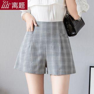 Checker Wide-leg Dress Shorts