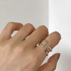 925 Sterling Silver Layered Open Ring K680 - Silver - One Size
